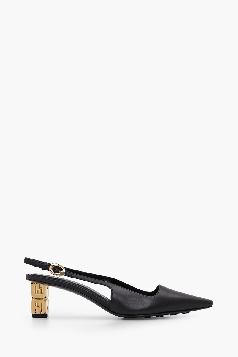 GIVENCHY G Cube Slingback Pumps 480mm in Black Leather 0