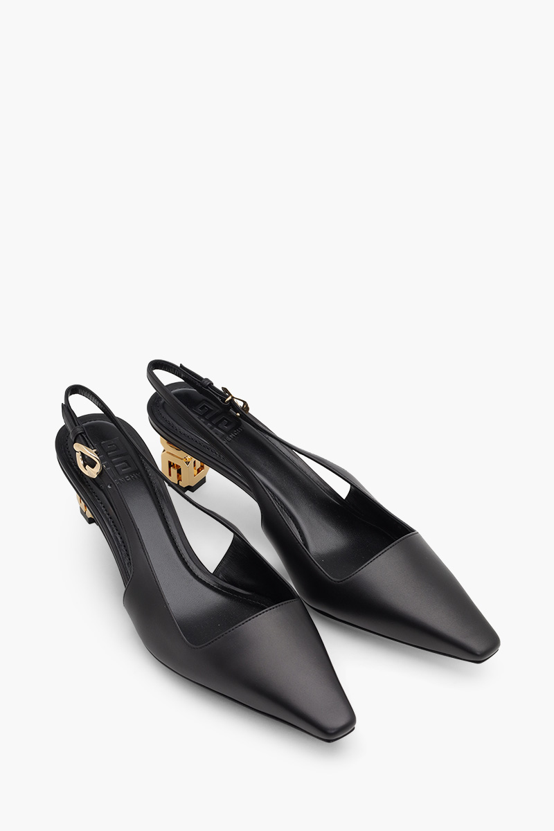 GIVENCHY G Cube Slingback Pumps 480mm in Black Leather 1
