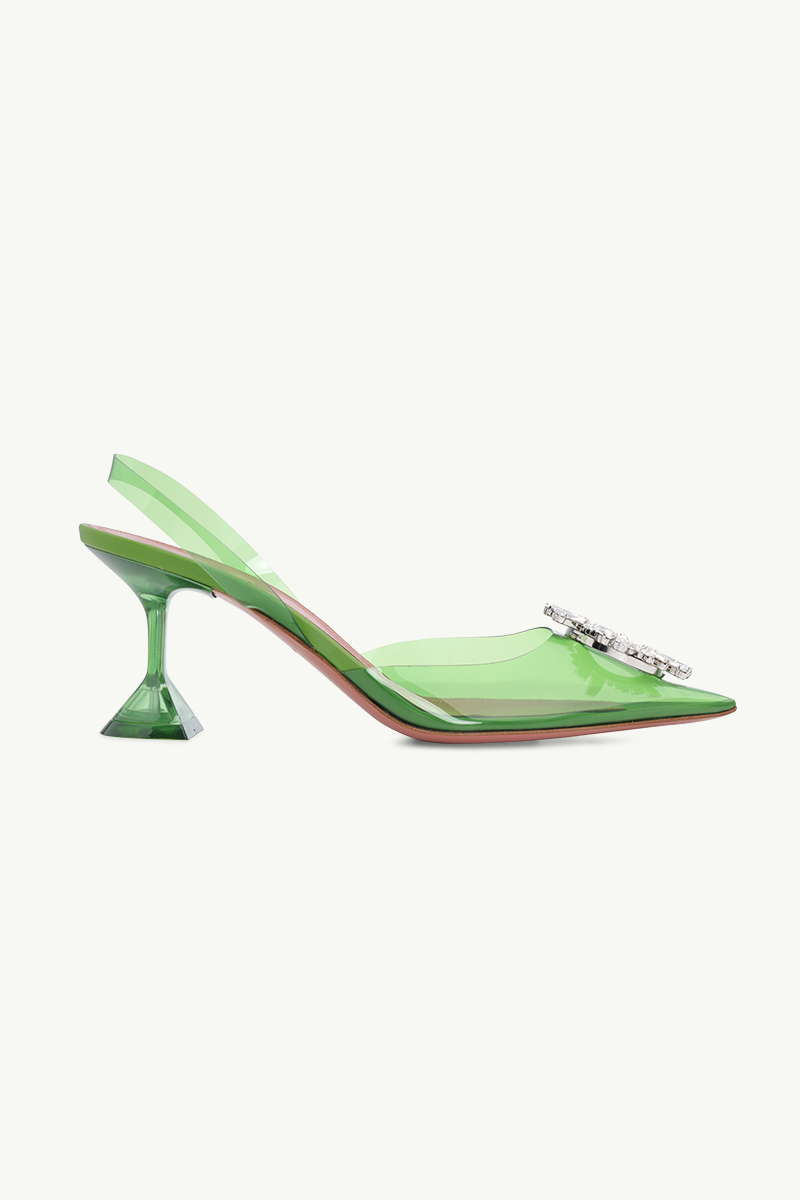 AMINA MUADDI Women Begum Glass Slingback PVC Pumps 70mm in Jungle 0