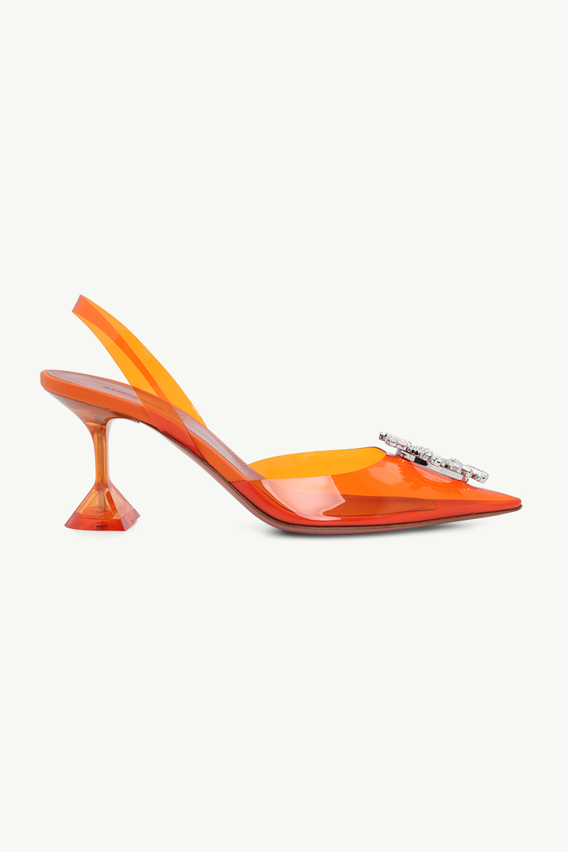 AMINA MUADDI Women Begum Glass Slingback PVC Pumps 70mm in Orange 0