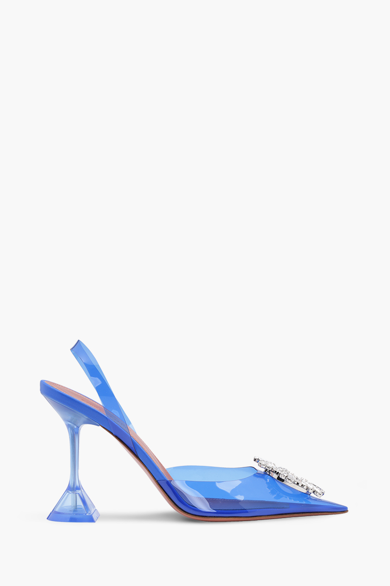 AMINA MUADDI Women Begum Glass Slingback PVC Pumps 95mm in Electric Blue 0