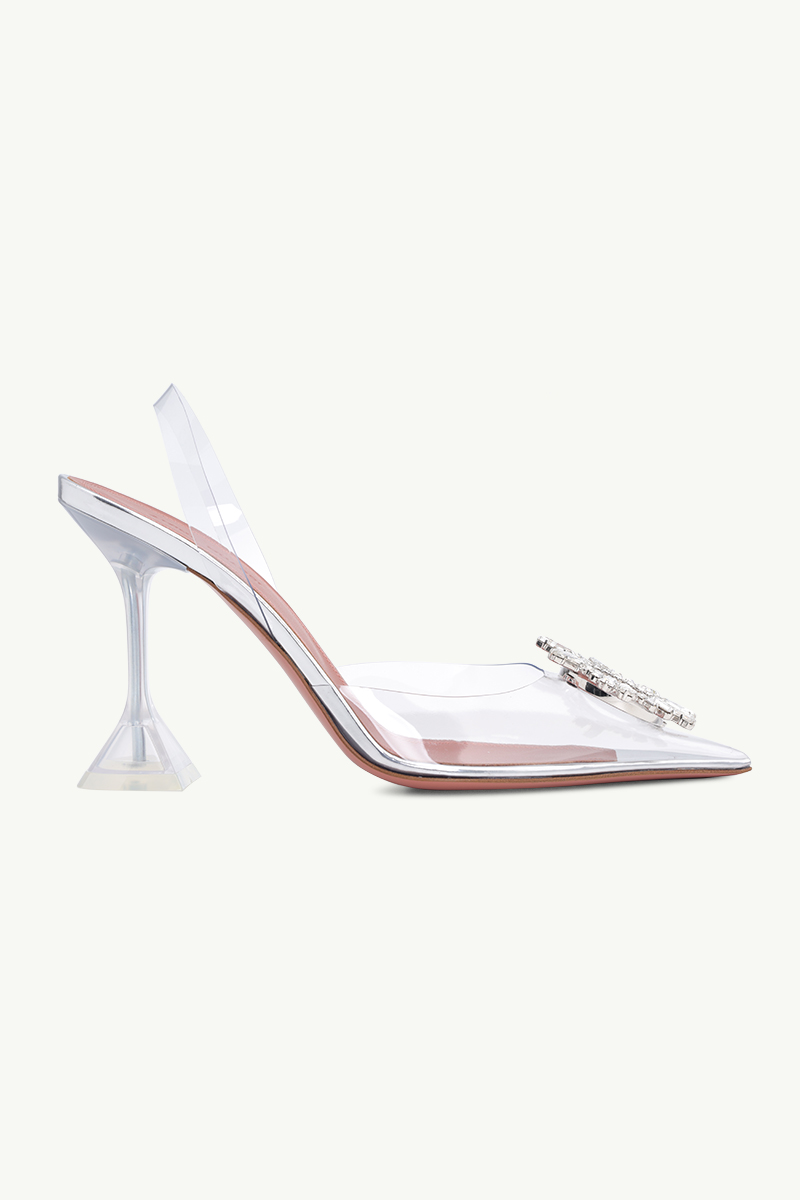 AMINA MUADDI Women Begum Glass Slingback PVC Pumps 95mm in Transparent 0