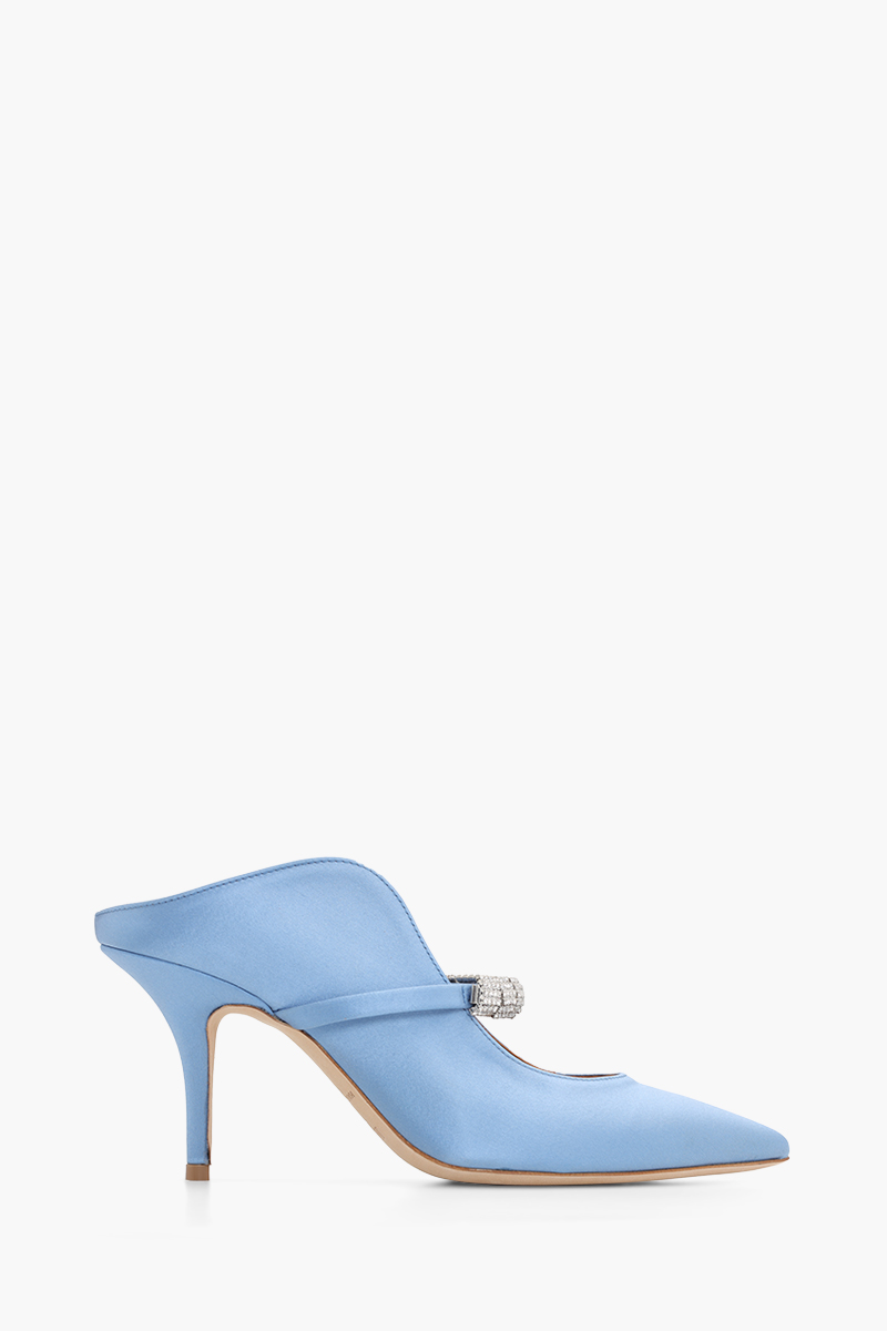 MALONE SOULIERS Bella Pumps 70mm in Baby Blue/Baby Blue Satin 0