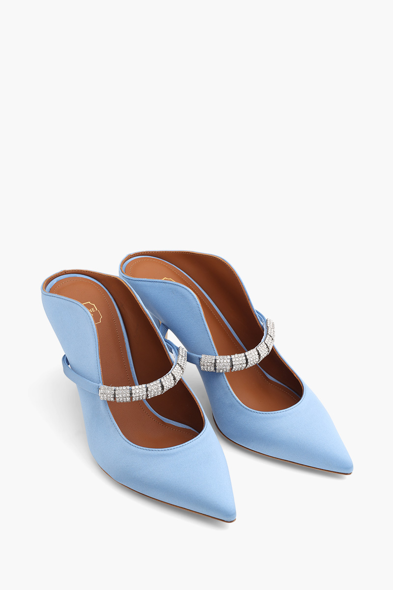 MALONE SOULIERS Bella Pumps 70mm in Baby Blue/Baby Blue Satin 1