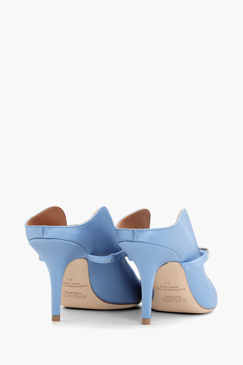 MALONE SOULIERS Bella Pumps 70mm in Baby Blue/Baby Blue Satin 2