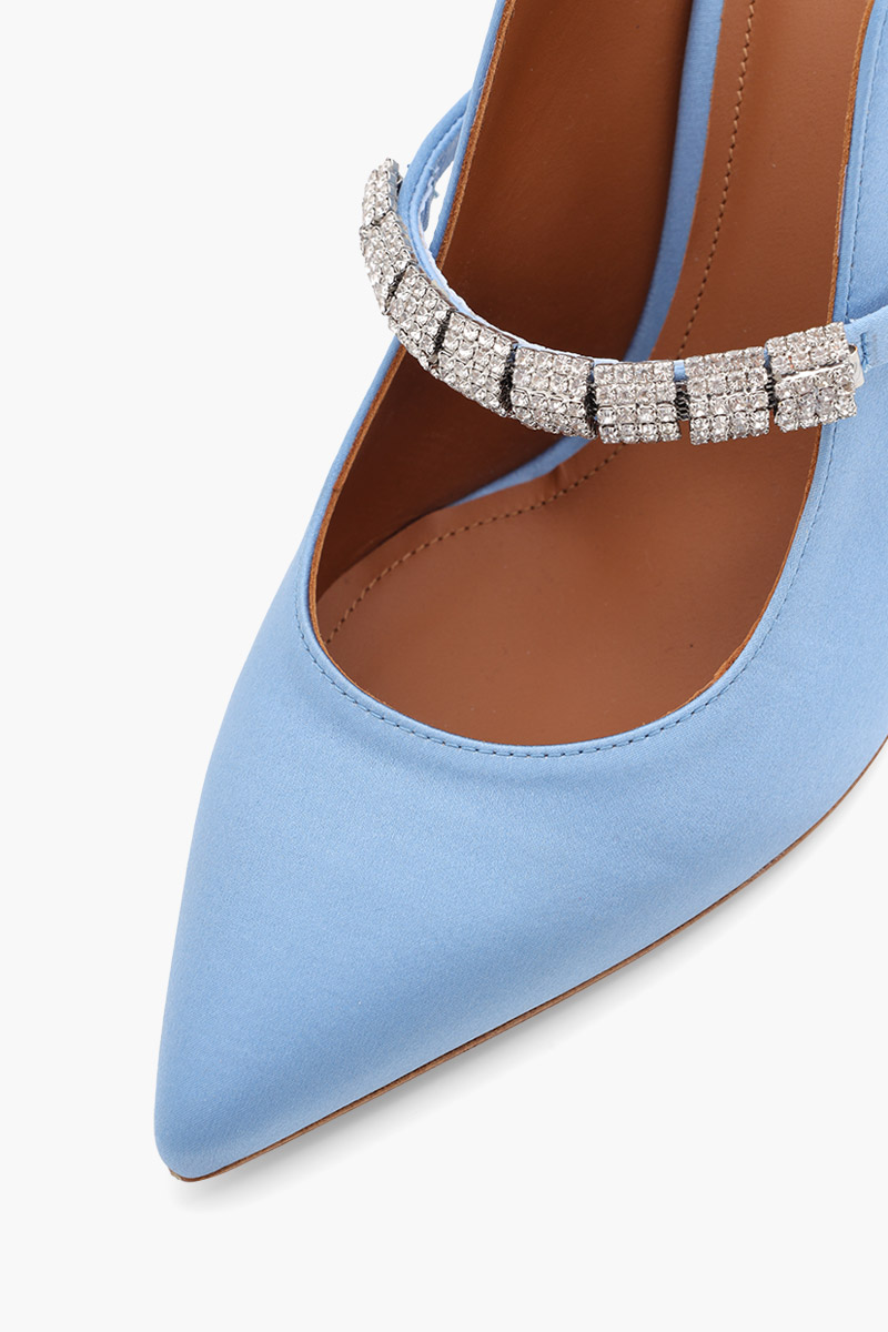 MALONE SOULIERS Bella Pumps 70mm in Baby Blue/Baby Blue Satin 4