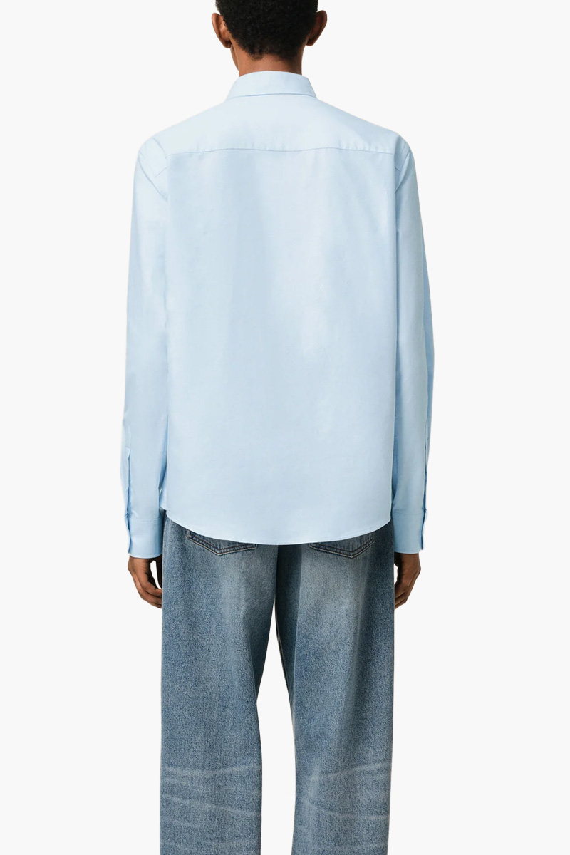 AMI Unisex De Coeur Button Down Classic Fit Long Sleeves Shirt in Sky Blue Cotton Oxford 2