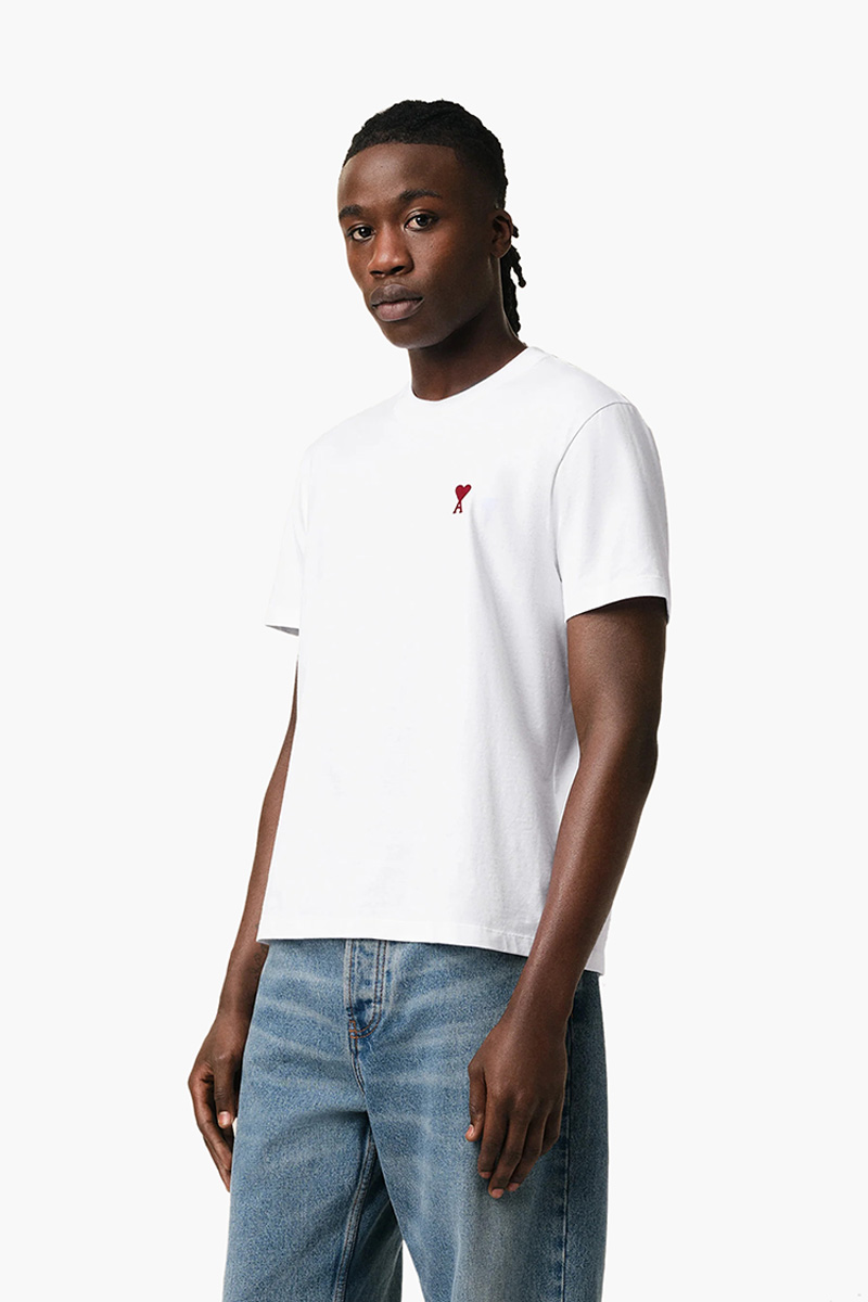 AMI Unisex Ami De Coeur T-shirt in White Organic Cotton Jersey 3