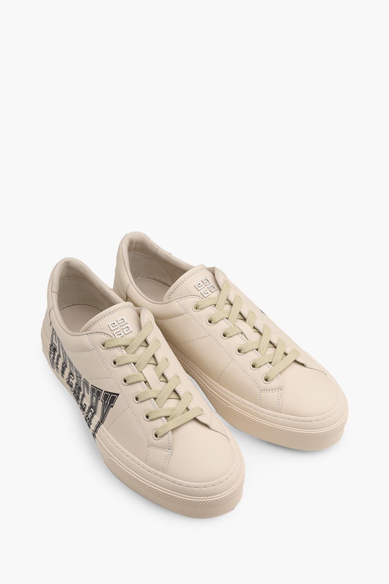 GIVENCHY Men City Sport Sneakers in Beige/Black with Givenchy College Print 1