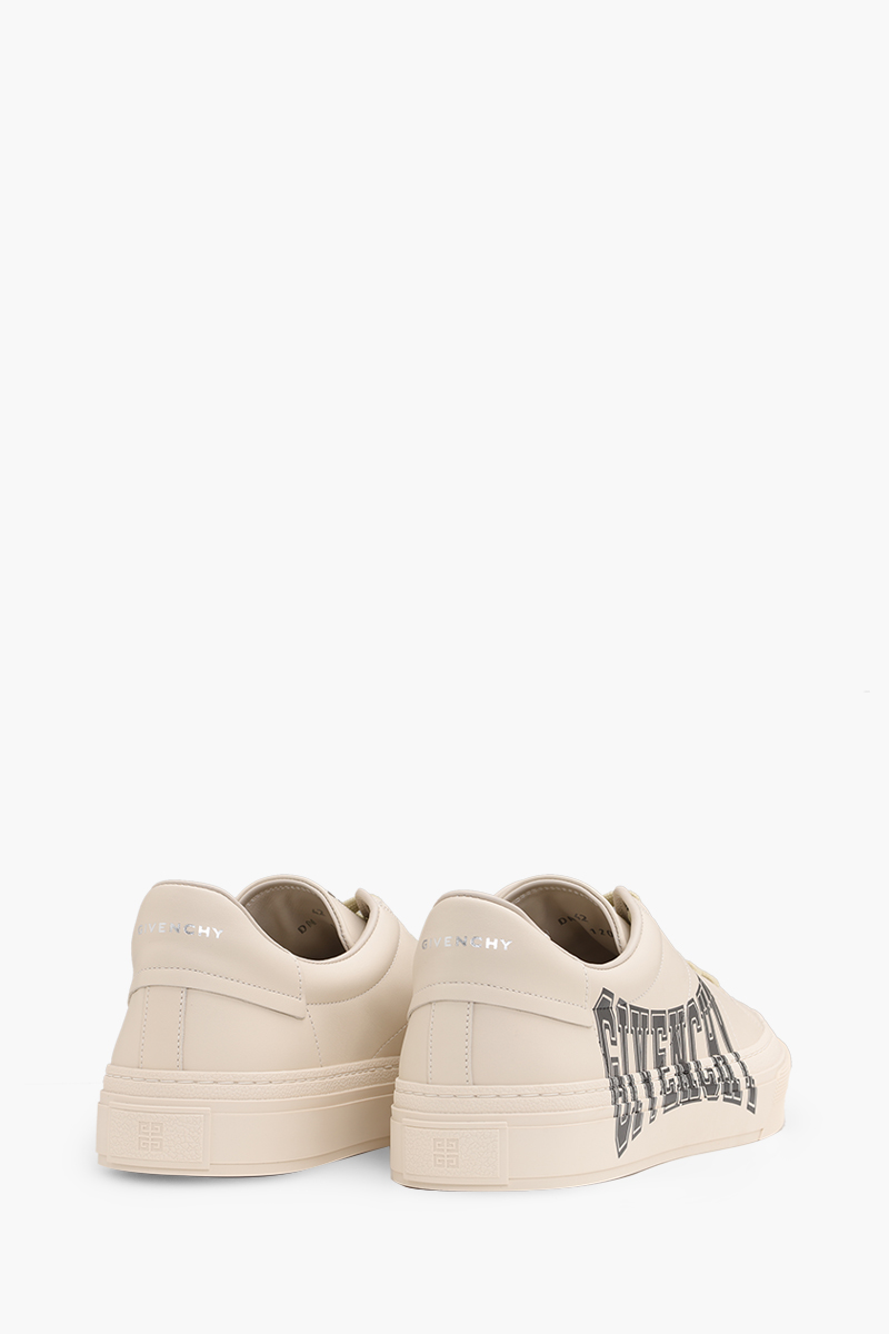 GIVENCHY Men City Sport Sneakers in Beige/Black with Givenchy College Print 2