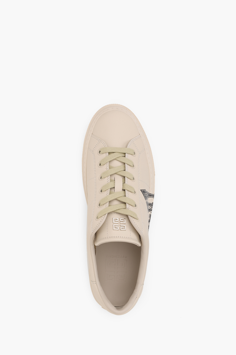 GIVENCHY Men City Sport Sneakers in Beige/Black with Givenchy College Print 3