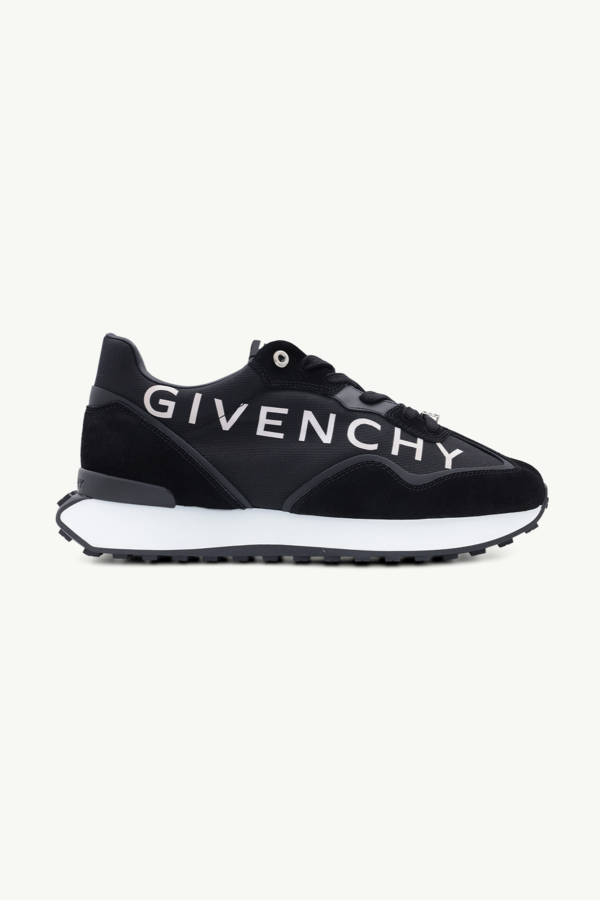GIVENCHY Men GIV Runner Sneakers in Black/White Suede x Nylon 0