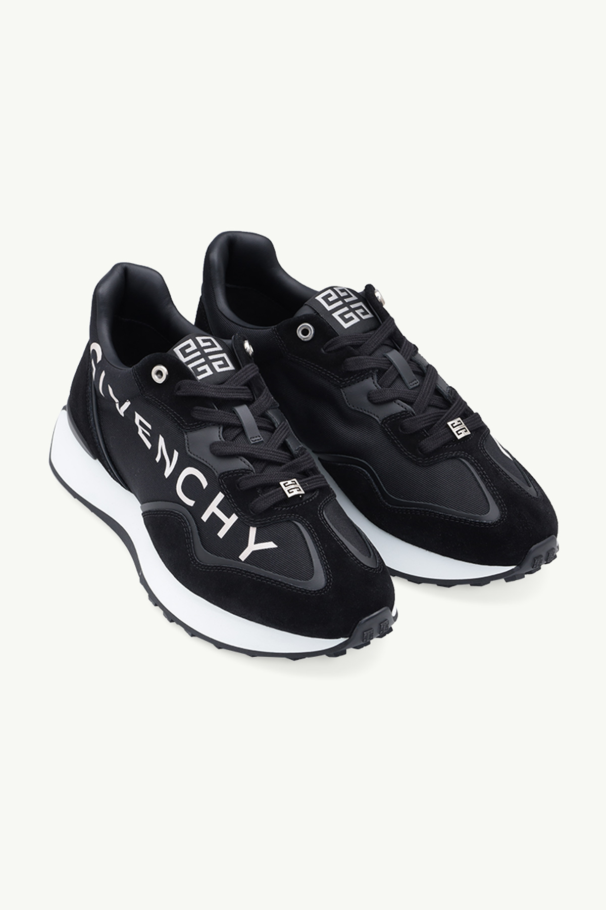GIVENCHY Men GIV Runner Sneakers in Black/White Suede x Nylon 1
