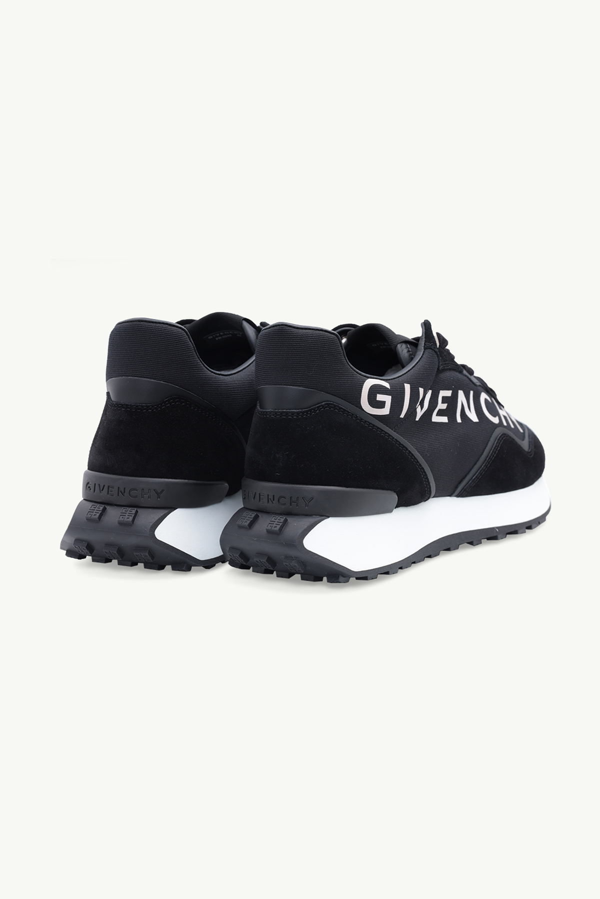 GIVENCHY Men GIV Runner Sneakers in Black/White Suede x Nylon 2