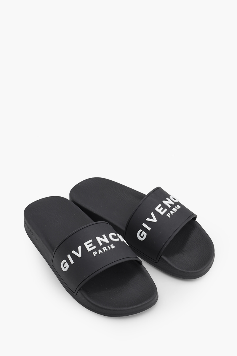 GIVENCHY Men Logo Slides in Black Rubber 1