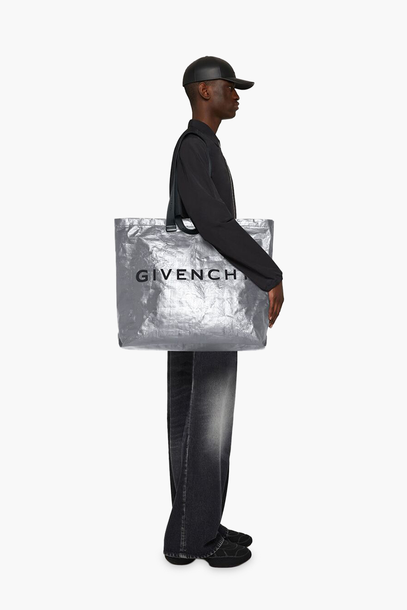 GIVENCHY Oversized G Shopper Shoulder Bag in Silver 4