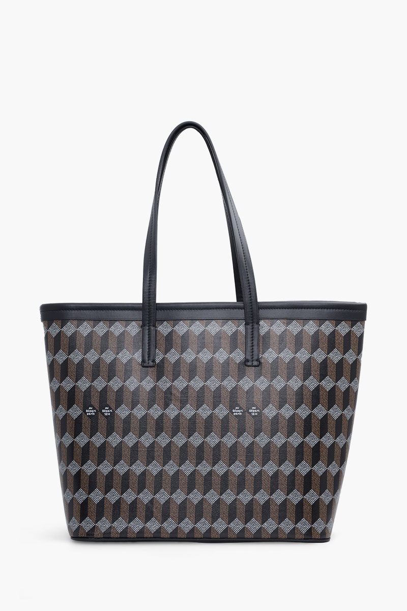 AU DEPART Horizontal La Roquette Monogram Tote Bag in Black Multicolor Reflective Jacquard 0