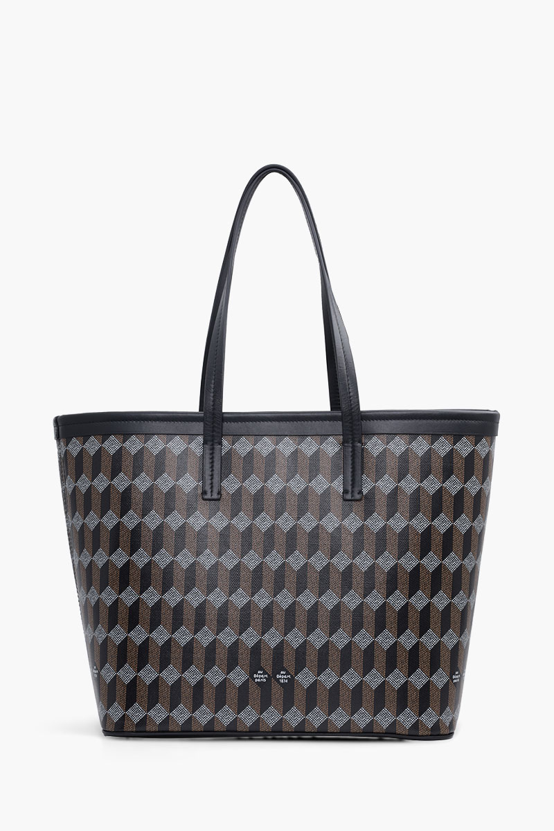 AU DEPART Horizontal La Roquette Monogram Tote Bag in Black Multicolor Reflective Jacquard 1