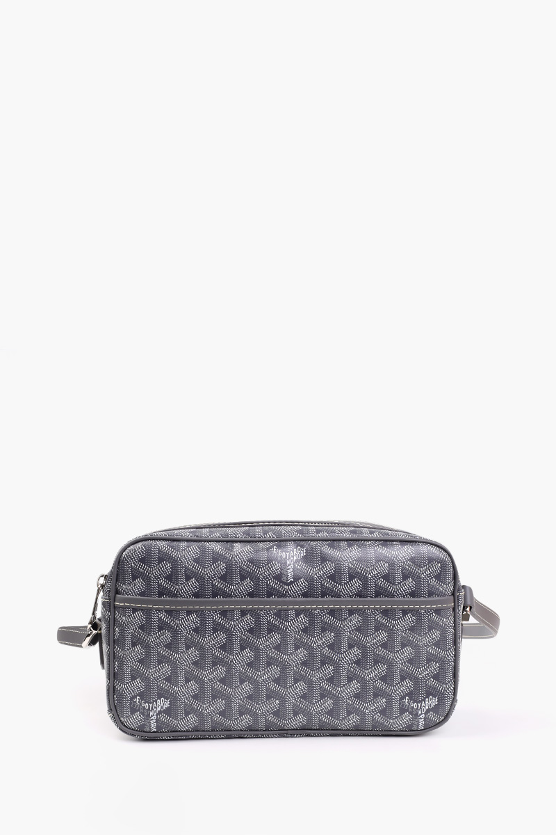 GOYARD Cap Vert PM Bag in Grey Goyardine Canvas & Cervon Calfskin 0