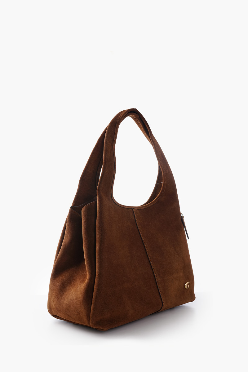 COACH Lana Shoulder Bag in Warm Brown Suede 1
