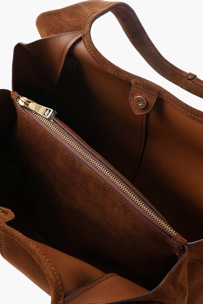 COACH Lana Shoulder Bag in Warm Brown Suede 4