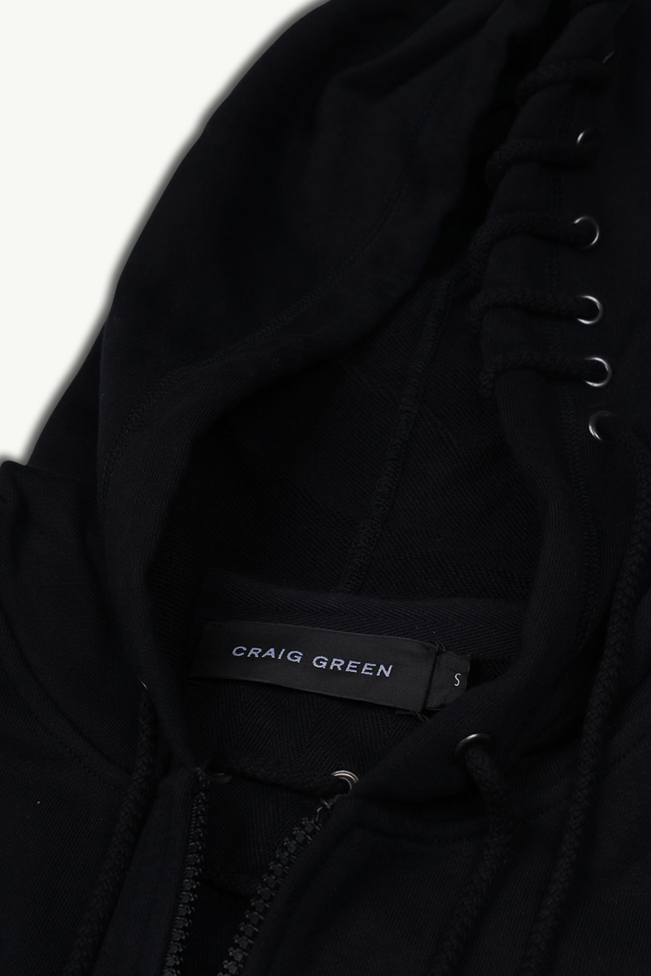 CRAIG GREEN Men Laced Jacket in Black with Hoodie 2