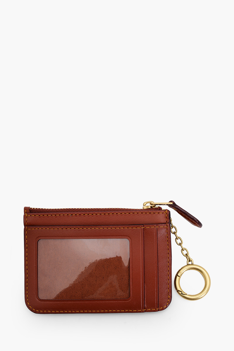 COACH Mini Skinny Id Case in Tan Rust Signature Canvas 1