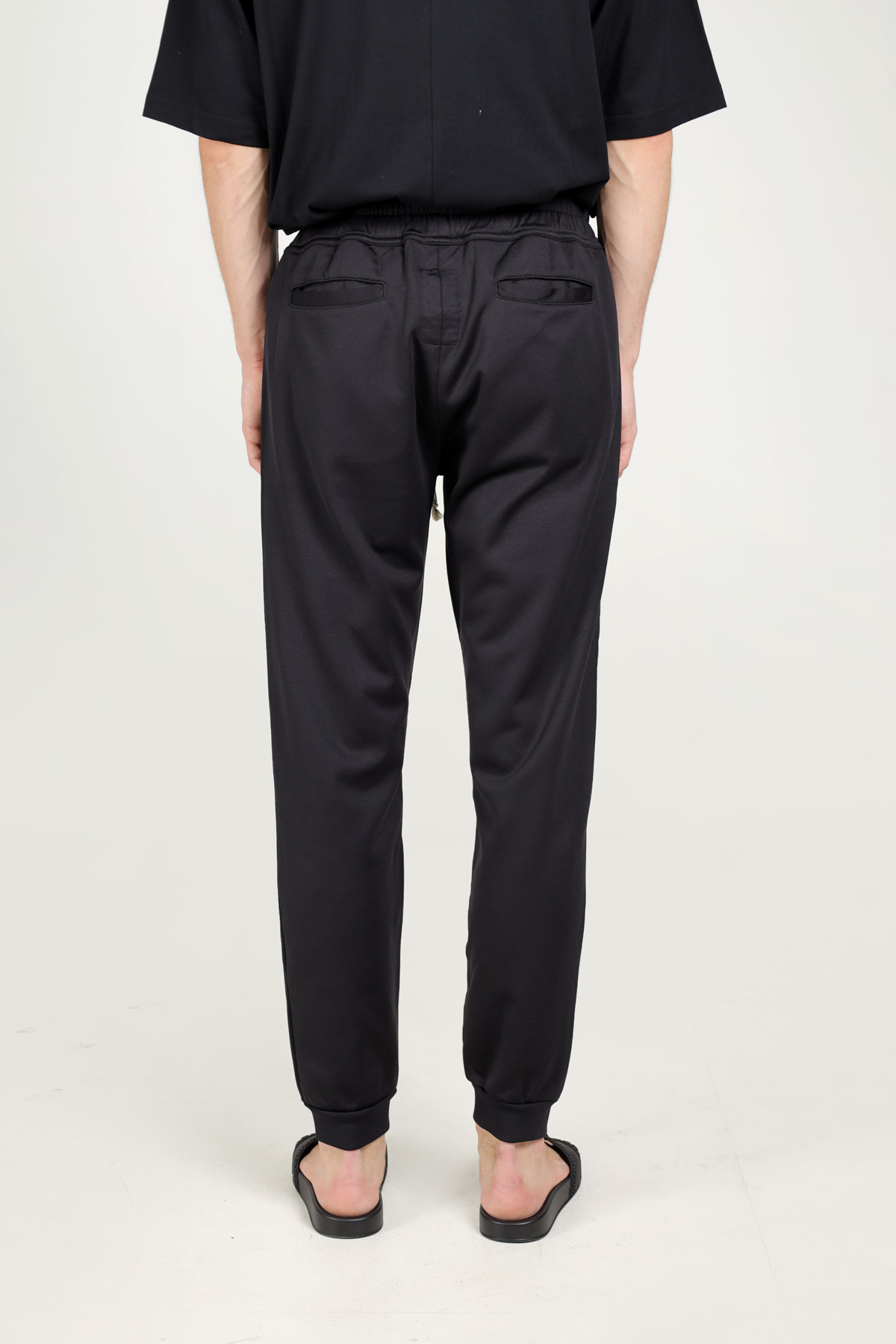 RICK OWENS x CHAMPION Men Embroidered Logo Trousers in Black 2