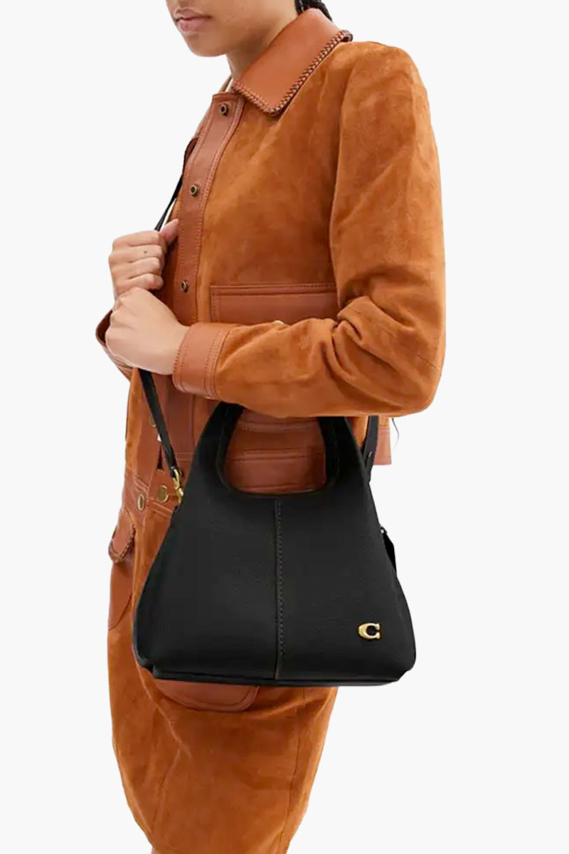 COACH Lana 23 Shoulder Bag in Black GHW Pebble Leather 3