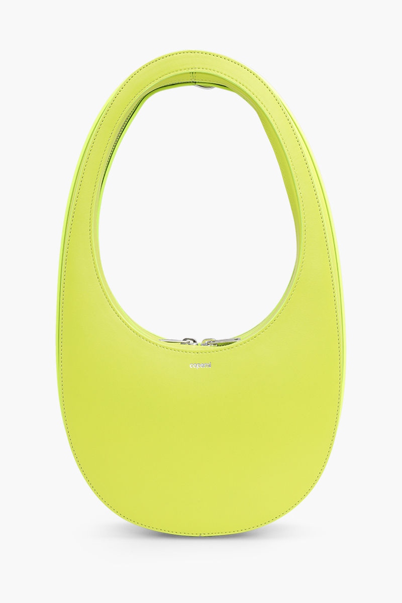 COPERNI Swipe Oval-Shaped Bag in Lime Green Calf Leather 0