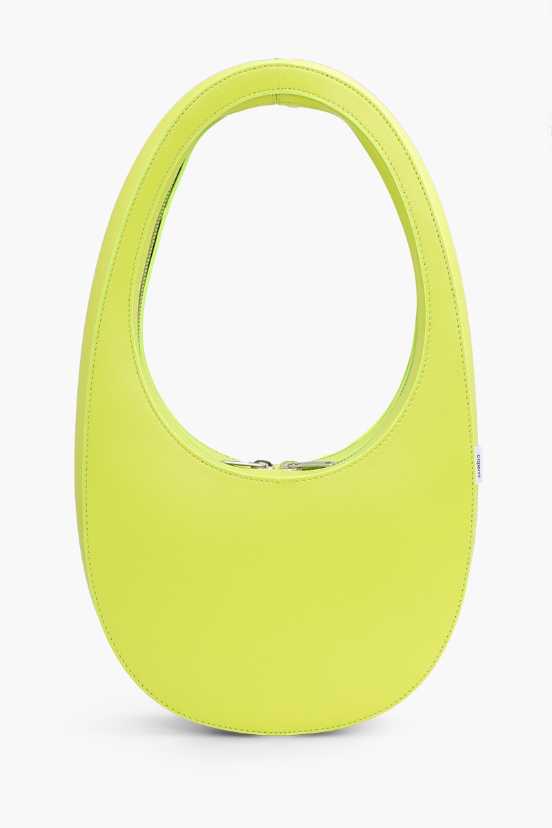 COPERNI Swipe Oval-Shaped Bag in Lime Green Calf Leather 1