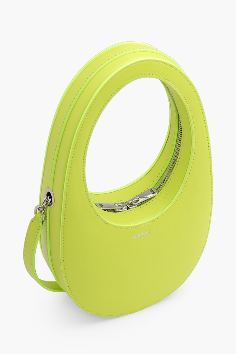 COPERNI Mini Swipe Oval-Shaped Crossbody Bag in Lime Green Calf Leather 2