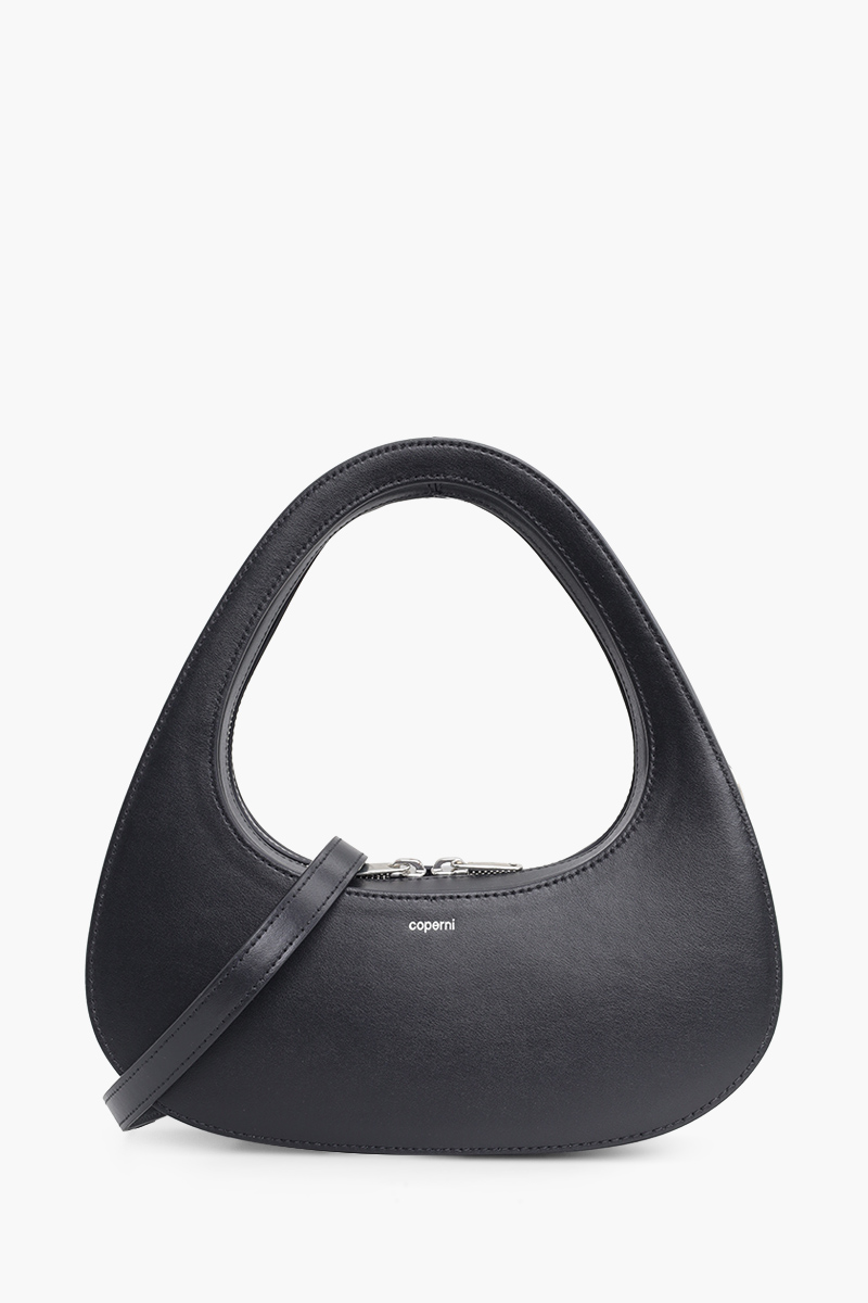 COPERNI Swipe Baguette Crossbody Bag in Black Calf Leather 0