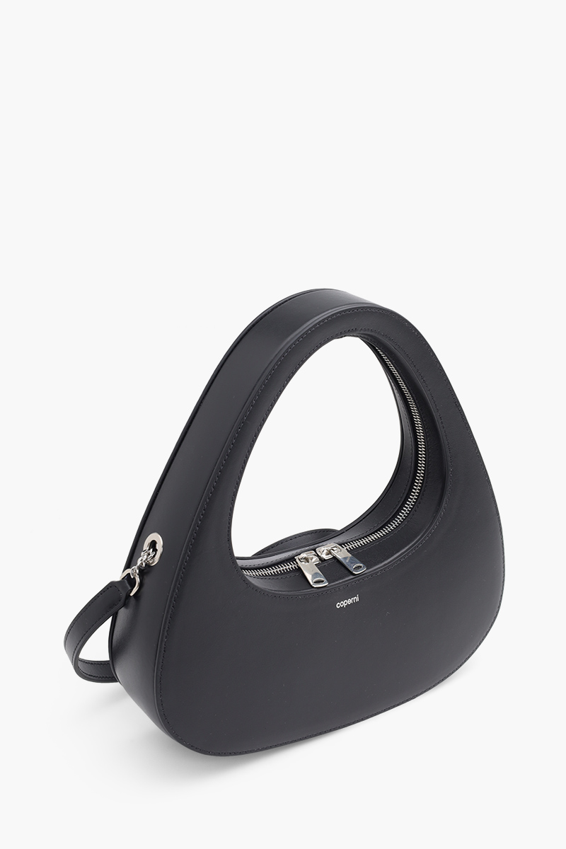 COPERNI Swipe Baguette Crossbody Bag in Black Calf Leather 2