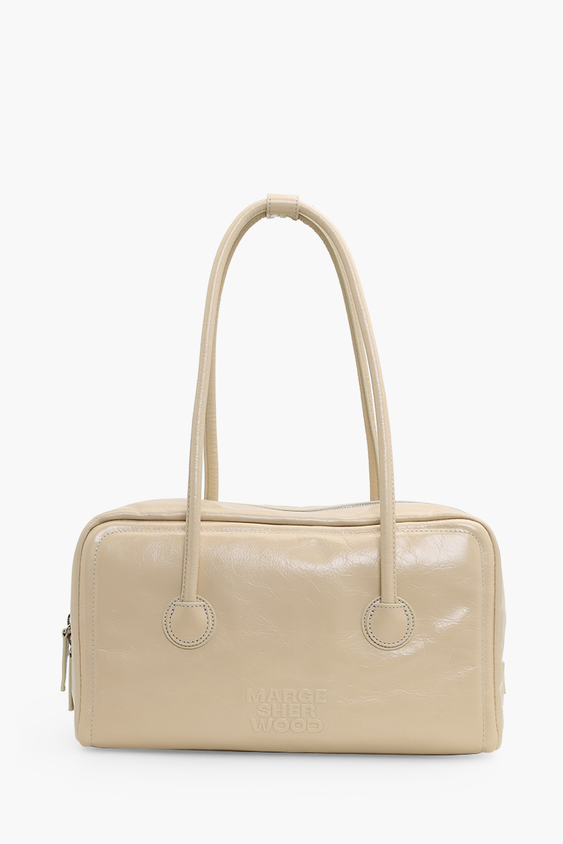 MARGE SHERWOOD Soft Boston Bag in Cream Beige Crinkled Type Cow Leather 0