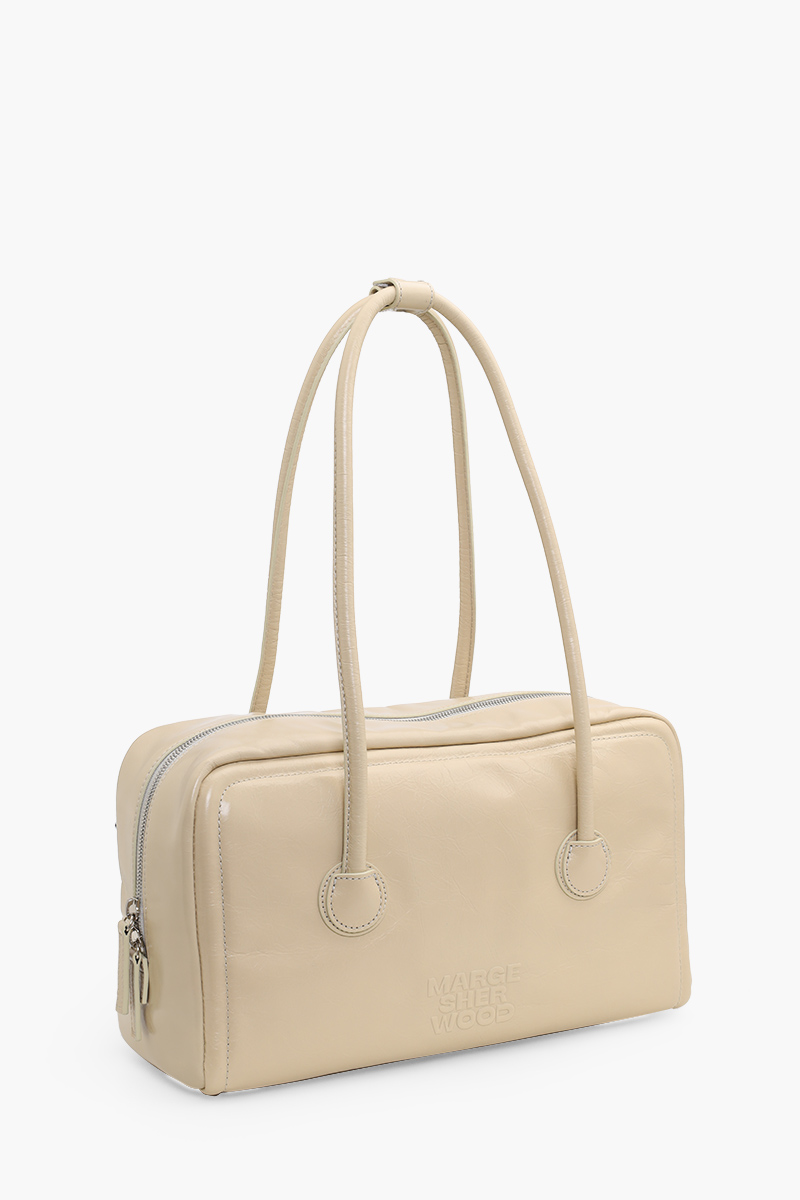 MARGE SHERWOOD Soft Boston Bag in Cream Beige Crinkled Type Cow Leather 2