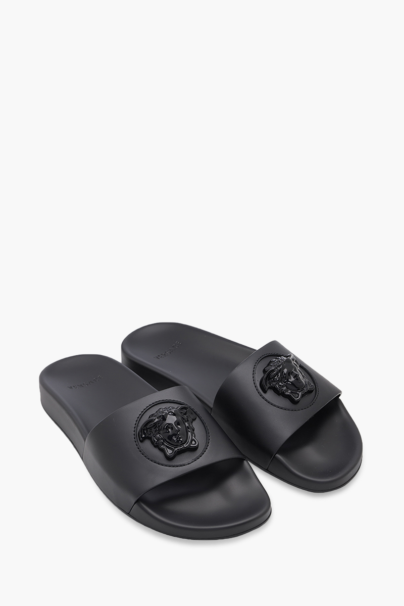 VERSACE Women La Medusa Slide Sandals in Black 1