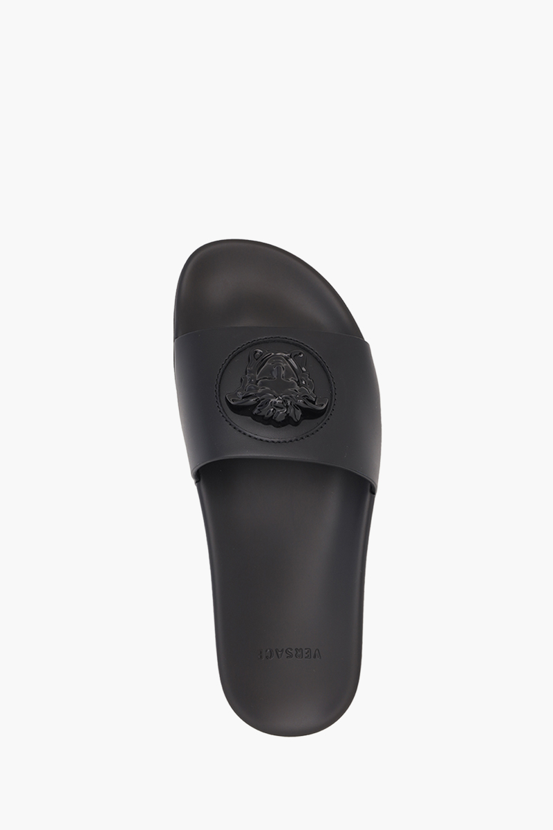 VERSACE Women La Medusa Slide Sandals in Black 3