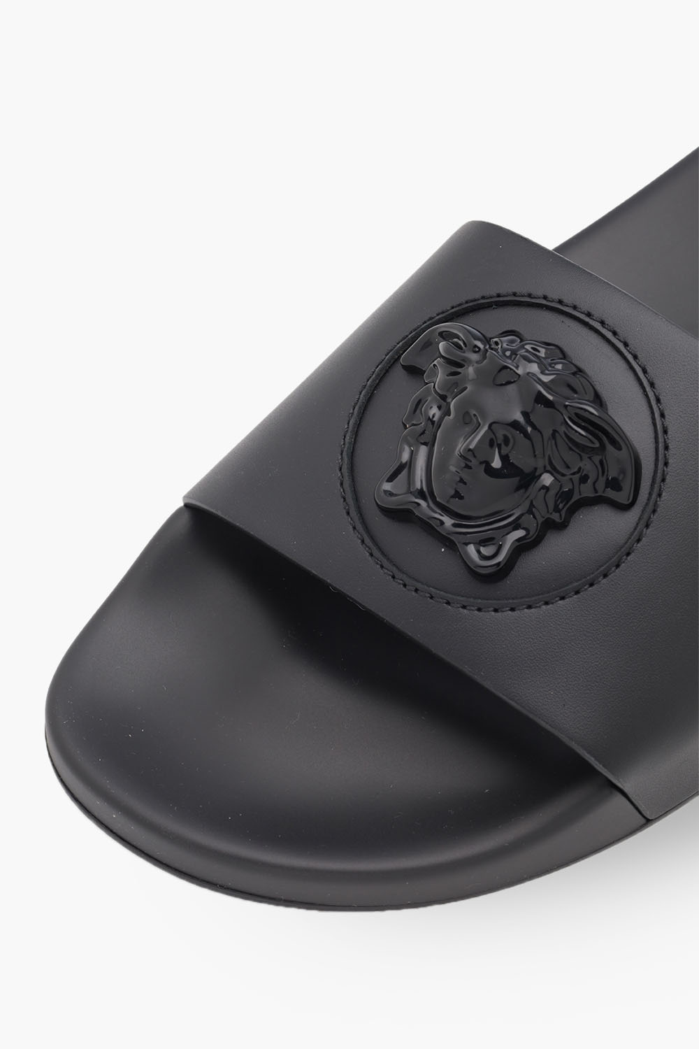 VERSACE Women La Medusa Slide Sandals in Black 4