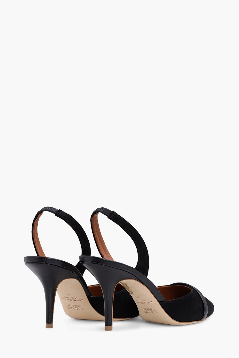 MALONE SOULIERS Elsie Slingback Pumps 70mm in Black/Black Suede 2