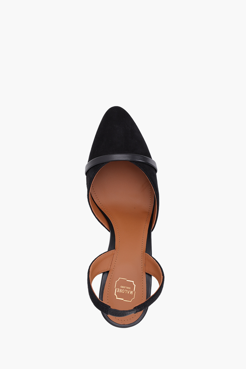 MALONE SOULIERS Elsie Slingback Pumps 70mm in Black/Black Suede 3