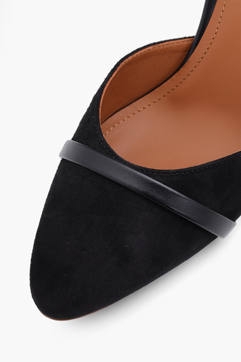 MALONE SOULIERS Elsie Slingback Pumps 70mm in Black/Black Suede 4