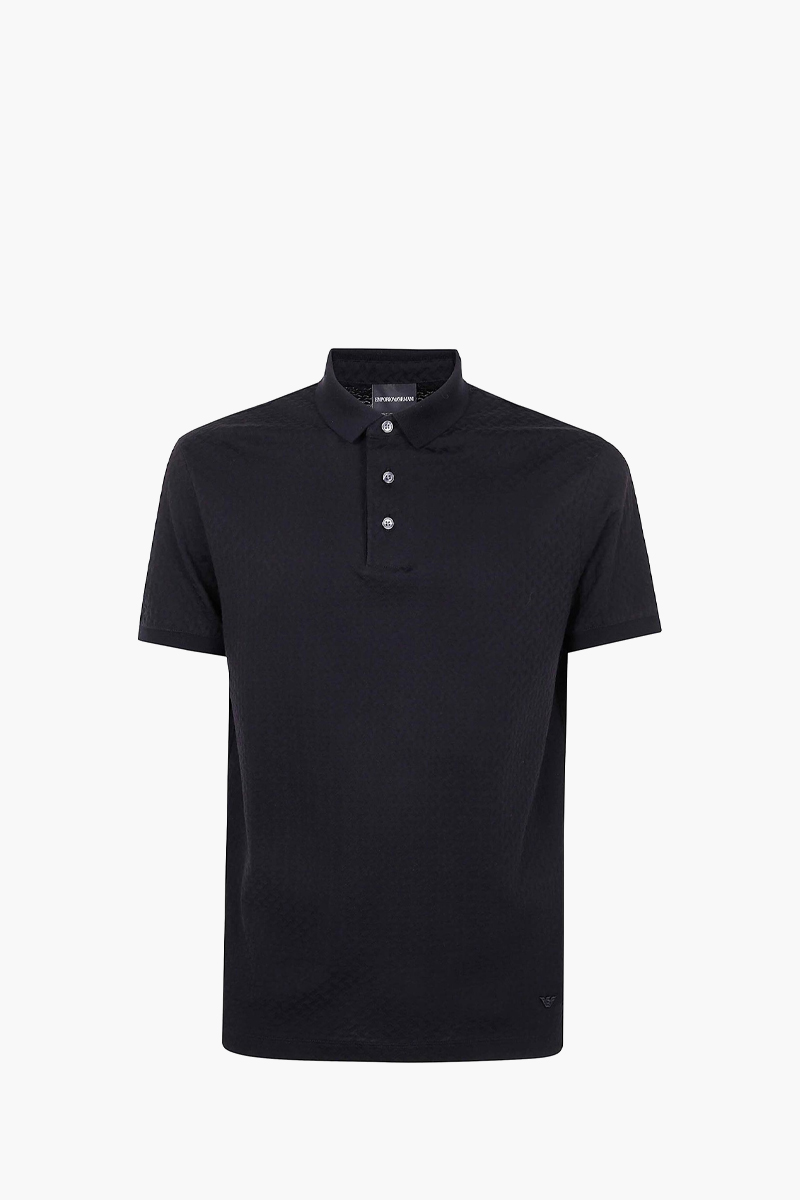 EMPORIO ARMANI Polo En Jersey Jacquard in Black 0