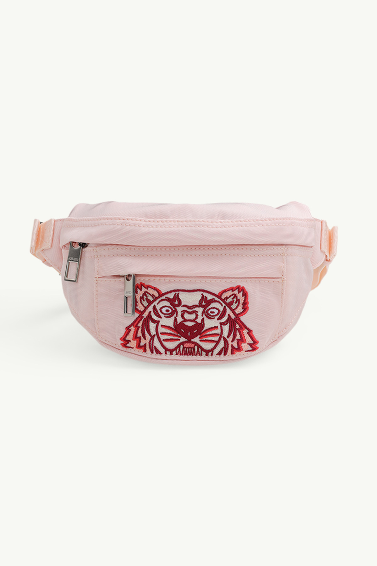 KENZO Small Tiger Kampus Canvas Bumbag in Faded Pink/Red/White 0