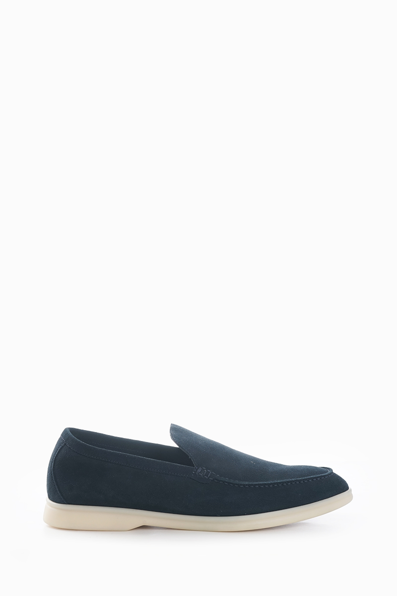 LORO PIANA Summer Walk Loafers in Classic Blue Suede 0