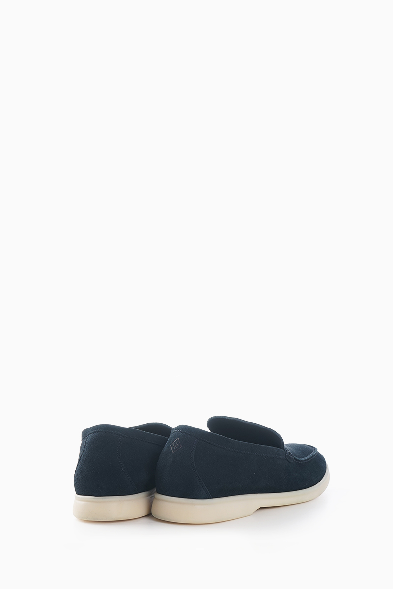 LORO PIANA Summer Walk Loafers in Classic Blue Suede 1