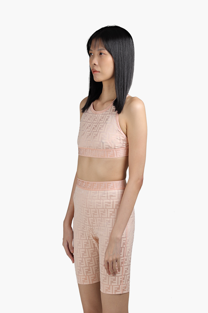 FENDI Sports Top All Over FF Motif in Blush Pink with Halter Neck 2