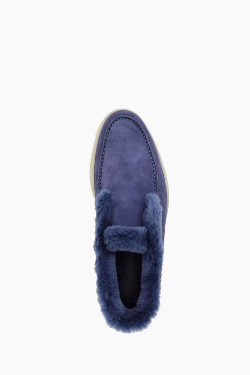 LORO PIANA Open Walk Chukka Boots in Midnight Blue Suede 3