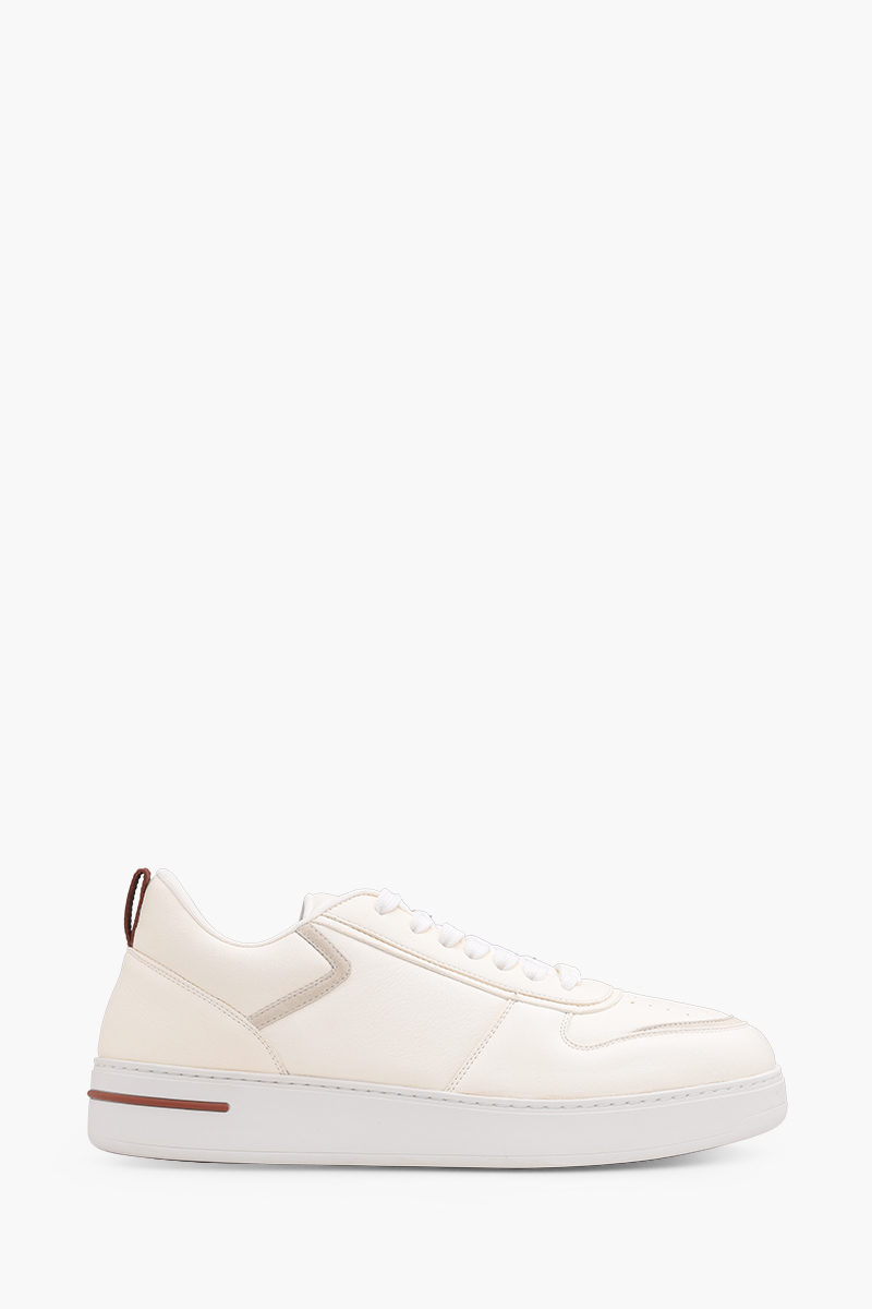 LORO PIANA Men Newport Walk Sneakers in White Deerskin 0