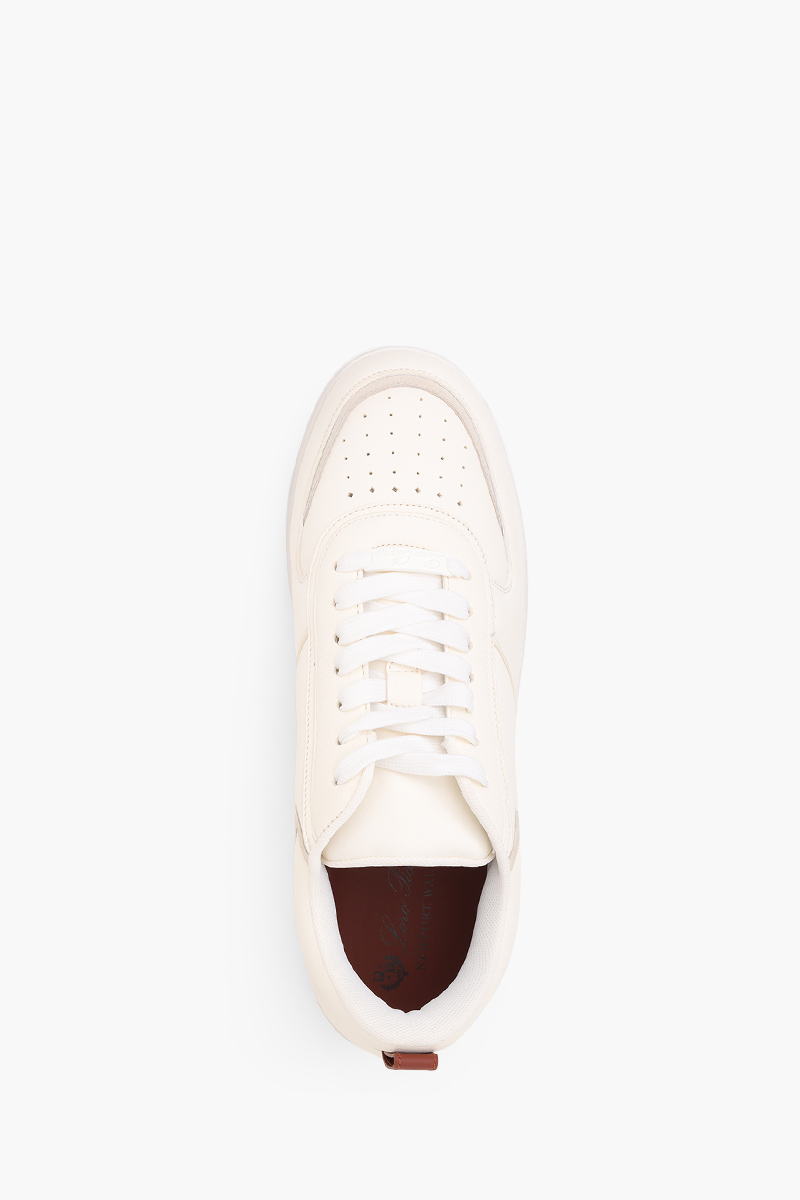 LORO PIANA Men Newport Walk Sneakers in White Deerskin 3